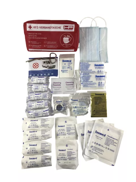 10x Voiture Véhicule Premiers Soins Trousse de DIN13164 7/2027 Inclus Masque 2