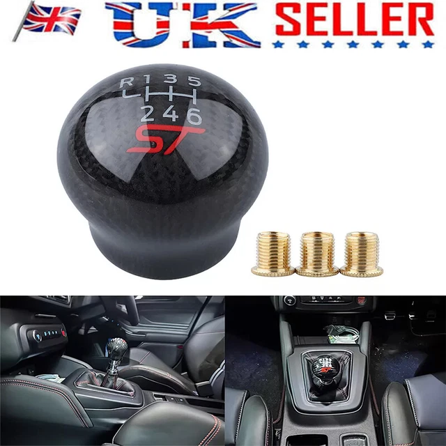 Red Leather & Aluminum 6-Speed Shift Knob For Ford Focus, Fiesta, RS, ST Models 8 thumbnail image