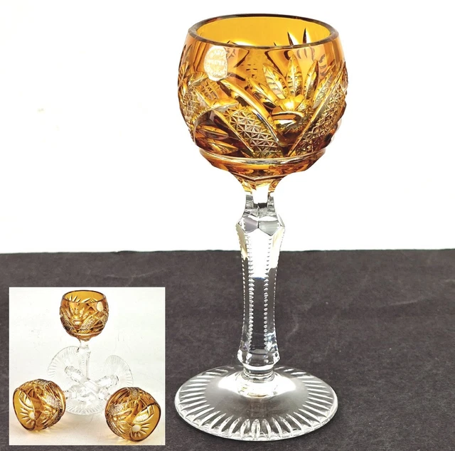 1 De 3. Kunze Verre à Liqueur Plomb Plaqué Ponçage à la Main Original-Etikett