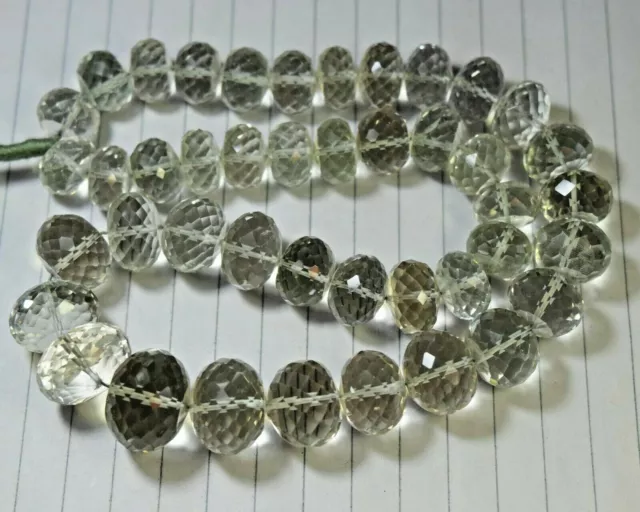 Green Amethyst Natural Gemstone Rondelle Faceted Beads 497Ct 16" Strand 113-290