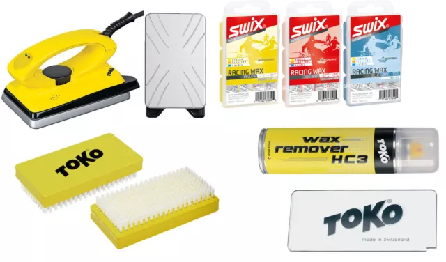 Toko & Swix Skiwax Set  7-teilig mit Bügeleisen ALPIN - NORDIC - BOARD