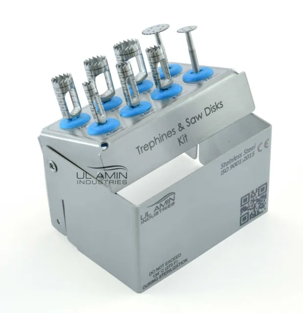 Dental Implant Trephine Drills & Saw Disks Kit 8pcs Set Surgical Surgery CE