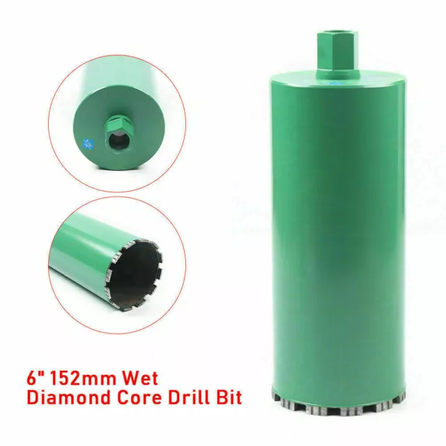 6" Wet Diamond Core Drill Bit 1-1/4”–7 threads For Hard Concrete Masonry Brick