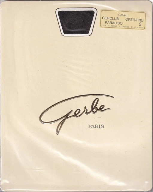 Collant Fantaisie GERBE GERCLUB BOUQUET - 15 Deniers Blanc - Taille 3 (9½) - Neuf Avec étiquettes