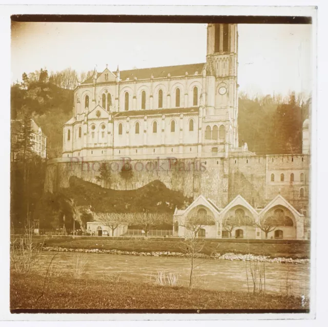 FRANCE Lourdes c1920 Photo Plaque de verre Stereo Vintage V27L6n6