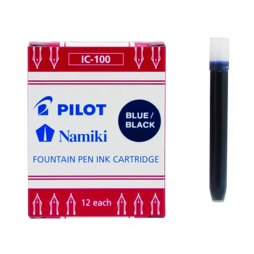 Pilot Namiki Ink Cartridge for Fountain Pens in Blue & Black - Pack of 12 - NEW