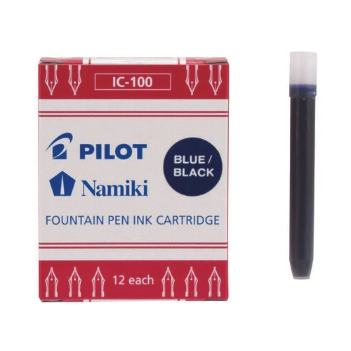 Pilot Namiki Ink Cartridge for Fountain Pens in Blue & Black - Pack of 12 - NEW
