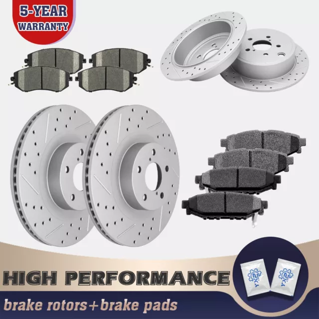 Front Rear Brake Rotors + Brake Pads for Subaru Legacy Forester Outback Impreza