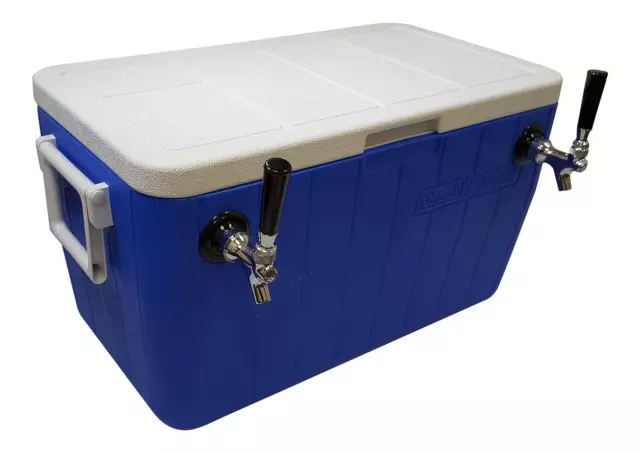 50' 3/8" Stainless Steel Coils Jockey Box Cooler with Double Faucet, 48 Quart, B