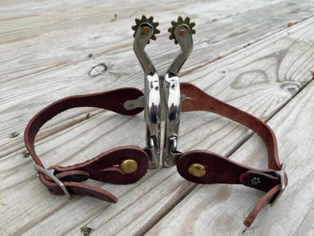 Ladies SS Western Spurs w Weaver Leather Straps ~ Never Been Used