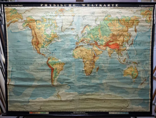World Map Pull-Down Earth Poster Wall Chart Earthly Grounded Decoration