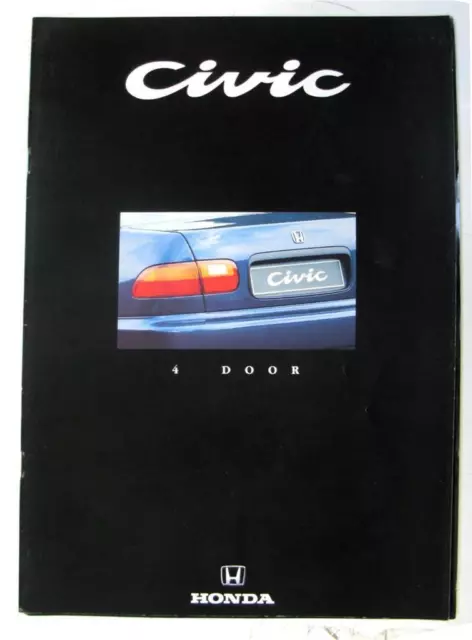 HONDA Civic 4 Door Car Sales Brochure c1992 #HBR-0019