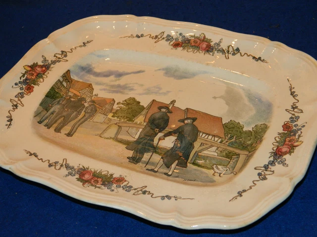 ancien PLAT SARREGUEMINES OBERNAI faiencerie décors D'ALSACE strasbourg LOUX