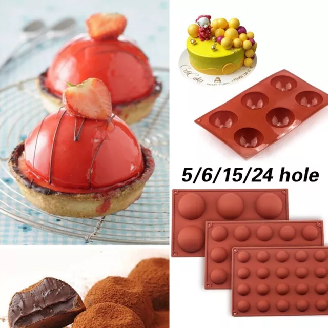 Molde grande de media bola de silicona para pastel chocolate galletas dulces molde para hornear hogar hágalo usted mismo