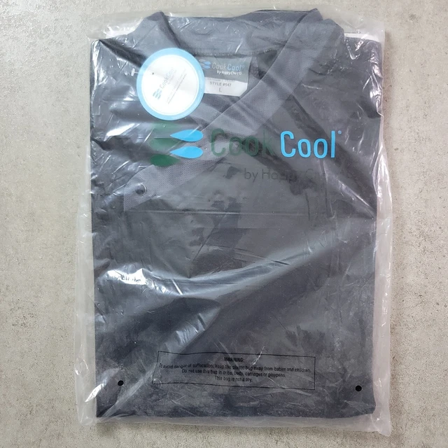 Cook Cool By Happy Chef Style 547 Chef Coat Large New Black still in bag