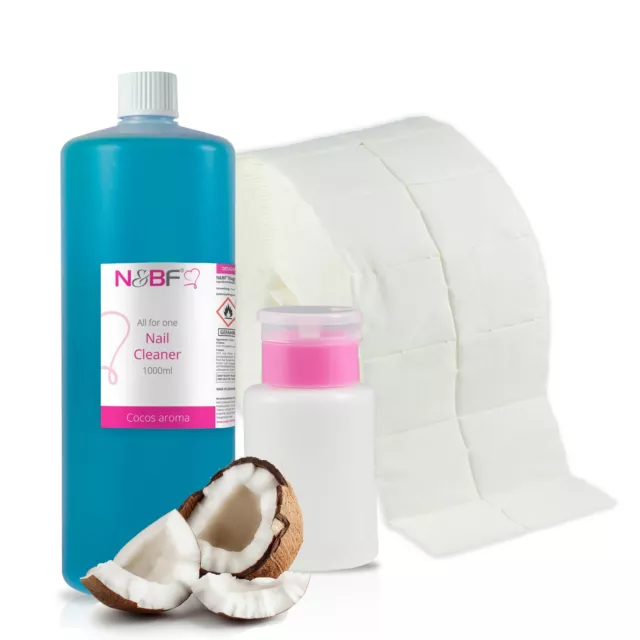 Nagelcleaner Kokosnuss | 1000ml Duft Cleaner Cocos | Zelletten & Dispenser Rosa