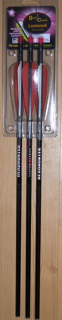 Barnett Headhunter Burt Coyote LUMENOK 22" Carbon BOLTS, Lighted, 3 Pack, PINK