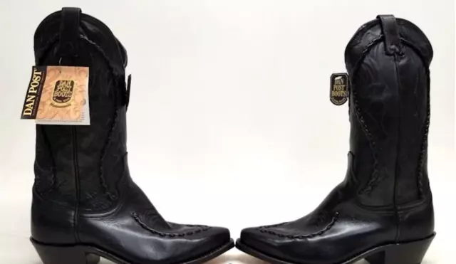 Mens DAN POST DP26660 Black Leather Bucklace Cowboy Western Boots 8D Brand New!!