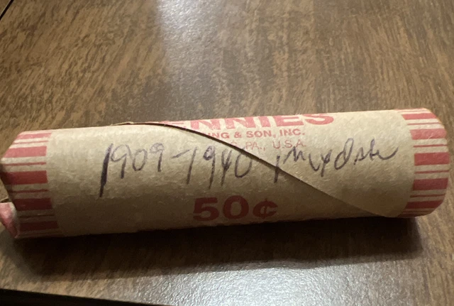1 ROLL Early Dates Date&mints 1909 - 1940 WHEAT CENT  PENNY -PDS-5