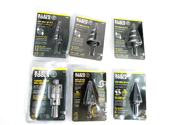 Lot! 6 Klein Step Bits KTSB11 KTSB14 KTSB15 (2) QRST11 31875