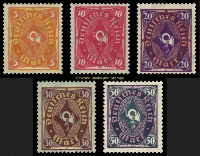 EBS Germany 1922 - Posthorn Definitives (I) - 2-colour - Michel 205-209 - MNH**