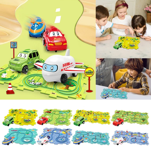DIY Car Track Puzzle Play Set Preschool Educational Montessori Toy BC
