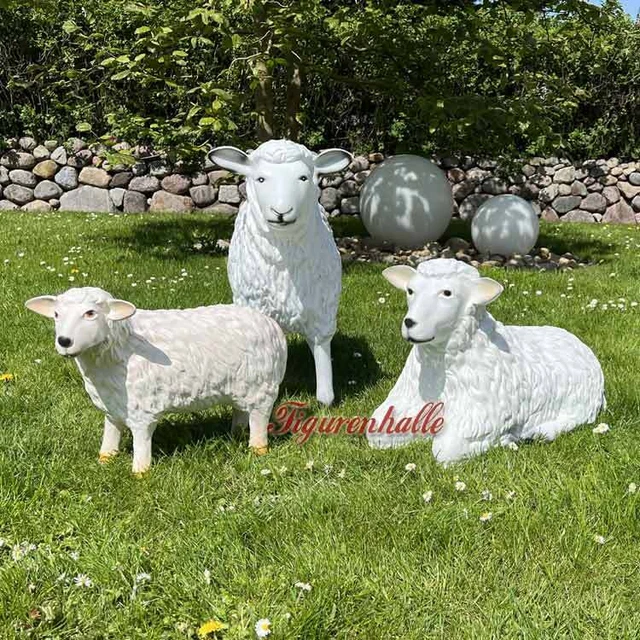 Homoyoyo Lamm-Figuren Set – 2 Stück, Süße Weiße Kunststoff-Schäfchen Für Drinnen & Draußen