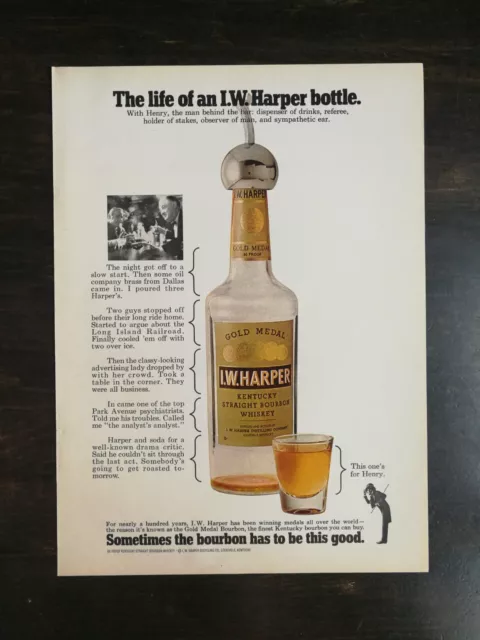 Vintage 1971 I.W. Harper Kentucky Bourbon Whiskey Full Page Original Ad 823