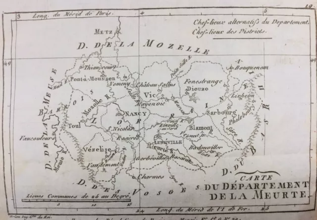 Meurthe-et-Moselle 1790 South Dieuze Vic Einville Toul Saarbourg Lixheim
