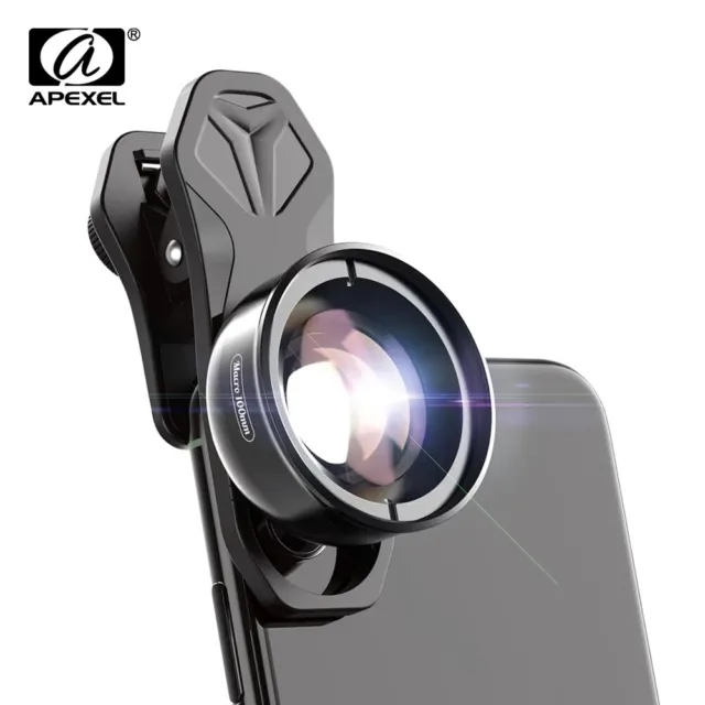 APEXEL 4K HD 100mm Universal Macro lens for Smartphone iPhone 14 Samsung Huawei
