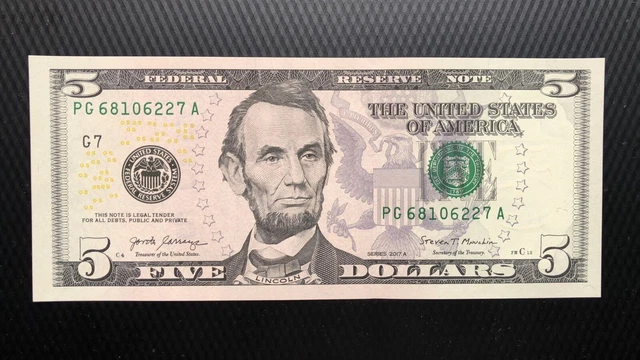 US 5 DOLLARS 2017 UNC P-546bG Series G (CHICAGO IL)