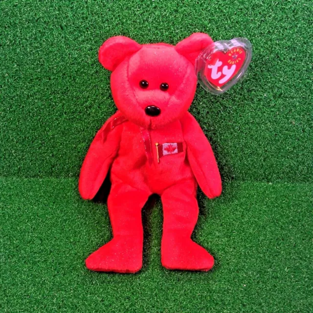 NEW Ty Beanie Baby Pierre The Bear Retired Canadian Teddy - MWMT - FREE Shipping 3