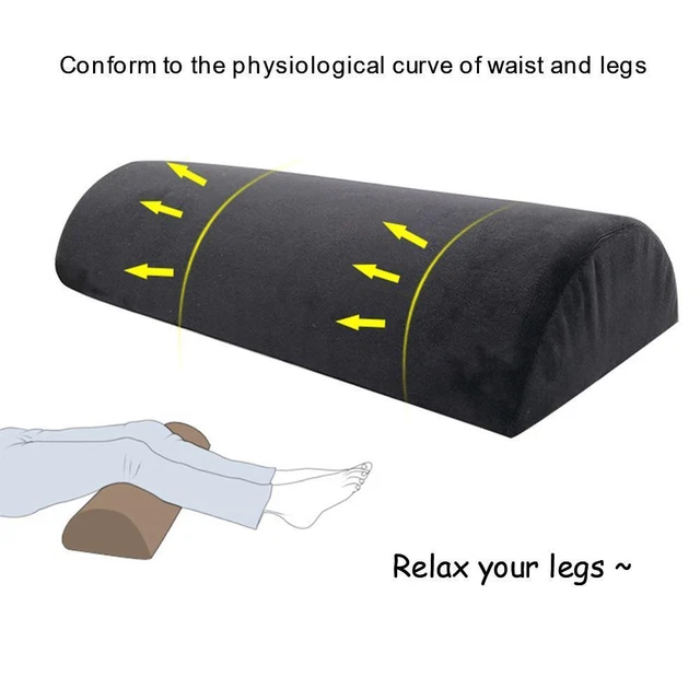 Memory Foam Half Moon Bolster Knee Neck Roll Pillow O7E6 Relief Lumbar √ I9K4