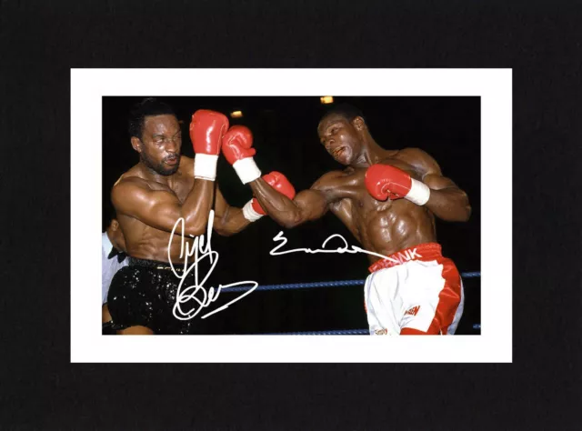 8X6 Mount NIGEL BENN CHRIS EUBANK Signed PHOTO Boxing Gift Print Ready to Frame