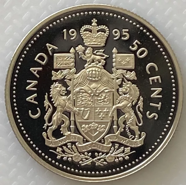 1995 Canada 50 Cents Proof Half Dollar Heavy Cameo Coin
