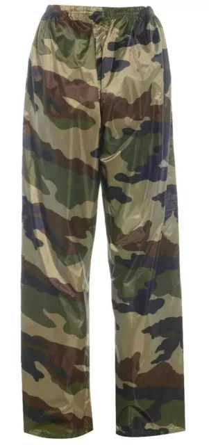 GENTS WATERPROOF WINDPROOF WOOD CAMO TROUSERS Mens sizes fishing hiking bottoms