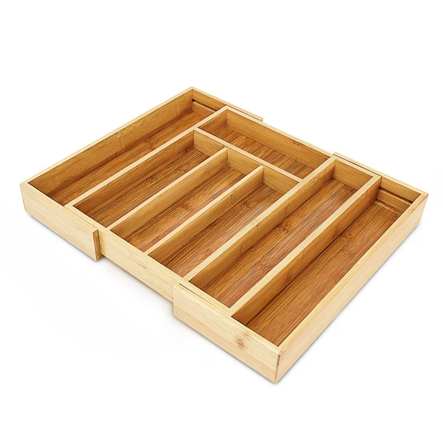 Range-Couverts Extensible En Bambou Alpina - Organisateur De Tiroir Réglable Pour Cuisine Et Bureau - 9
