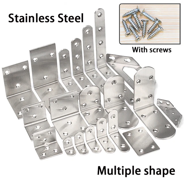 Right Angle Bracket 90 Degree L shape Stainless Steel Corner Braces Furniture