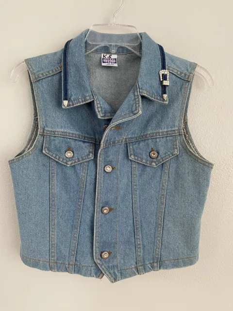 Vintage Watch L.A. Size XS-S Bling Denim Jean Cropped Western Cowgirl Vest