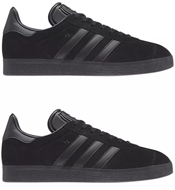 Adidas Gazelle Trainers Mens All Black Lace Up Sneakers Classic Trainers