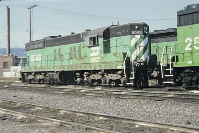 Vintage Photo Slide Train BN Burlington Northern Locomotive 6069