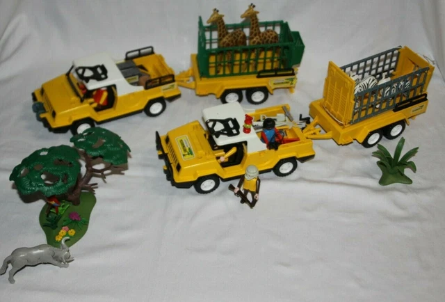 CQ LOT PLAYMOBIL Vintage Oambati Camion Voiture Jeep Safari Remorque