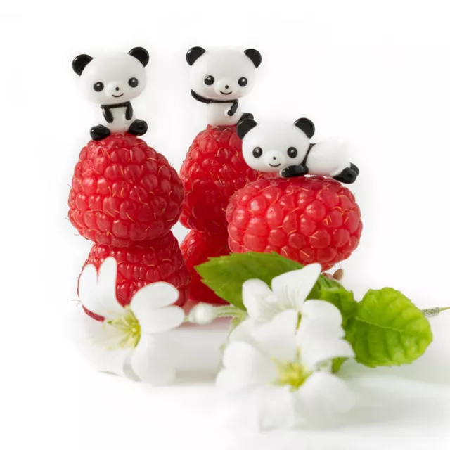 8pcs/set Mini Cartoon Panda Fruit Fork Kids Snack Dessert Picks Tookpick Lunches