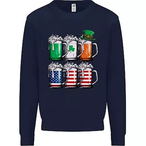 St Patricks Day Beer USA Irish American Mens Sweatshirt Jumper 2