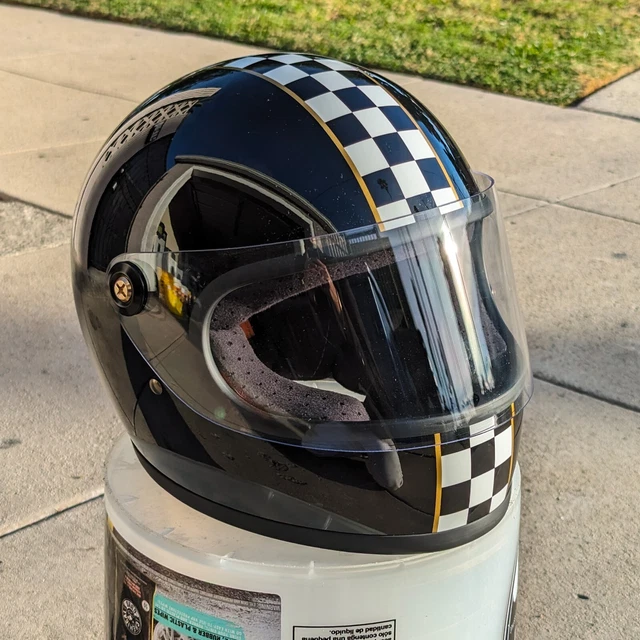 Biltwell Gringo S Helmet - LE Checker Gloss Black (Large) Limited Edition
