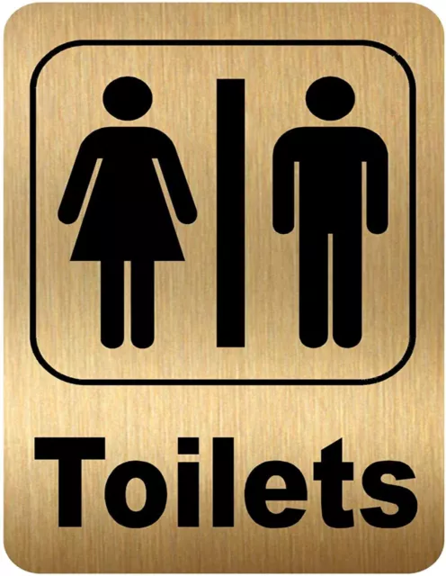 GOLD Metal Toilet Door Restroom Bathroom Shop Office Restaurant Bar Plaque SIGN