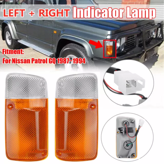 1Pair Left+Right Corner Indicators Lights for Nissan Patrol GQ 1987-1994