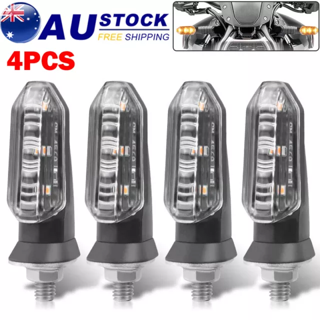 4x Universal Motorcycle Mini LED Turn Signal Light Indicators Amber Blinker Lamp