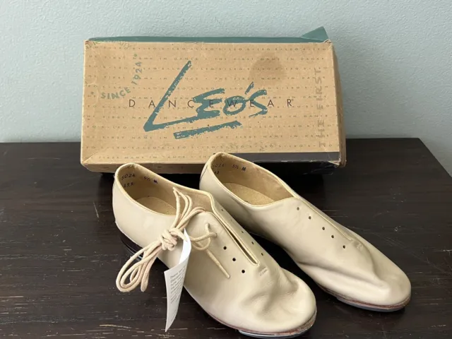 GIORDANO JAZZ TAP BY LEO’S ADULT SIZE Sz 5.5 SHOE TAN BEIGE NEW IN BOX