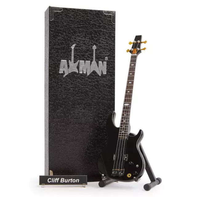 Cliff Burton Bass Guitar Miniature Replica | Handmade Music Gifts